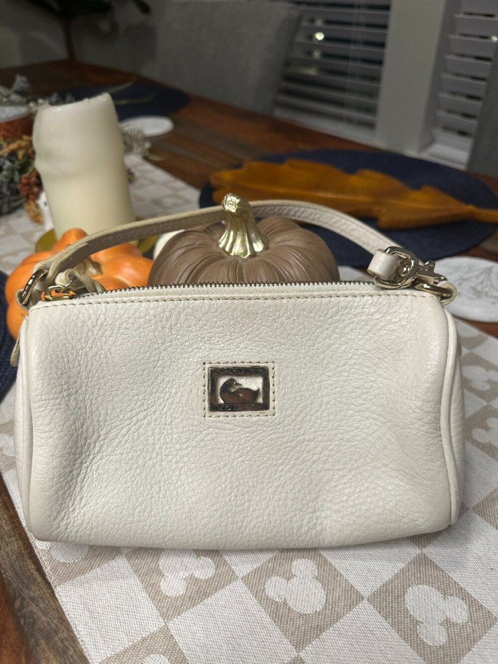 Cream Mini Dooney & Burke Shoulder Purse